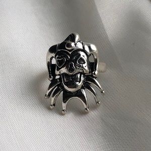 Clown silver unisex ring